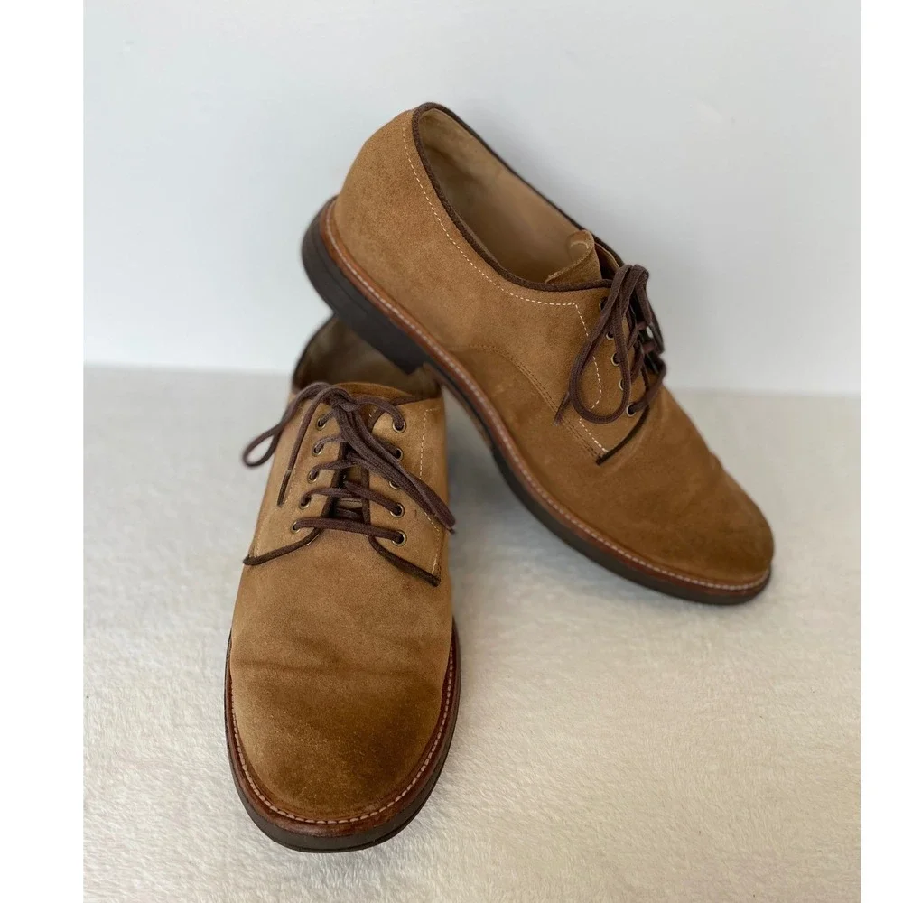 UGG Jovin Oxford Men's 11 Chestnut Buck Suede Derby Shoes Comfort Treadlite Lace